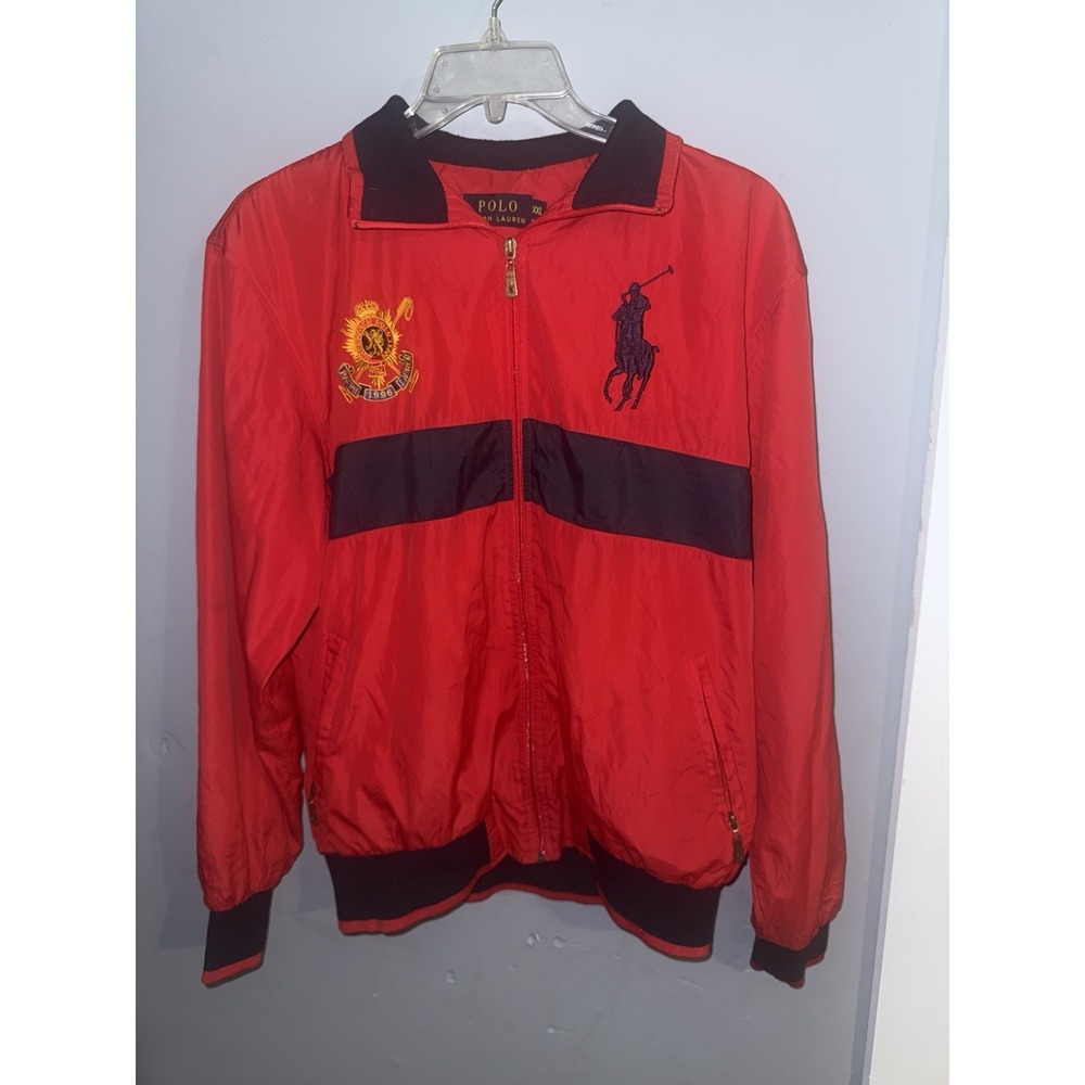 Polo Ralph Lauren Rare Logo Full Zip Sweatshirt Track 2XL 1996 Blackwatch Pro Te